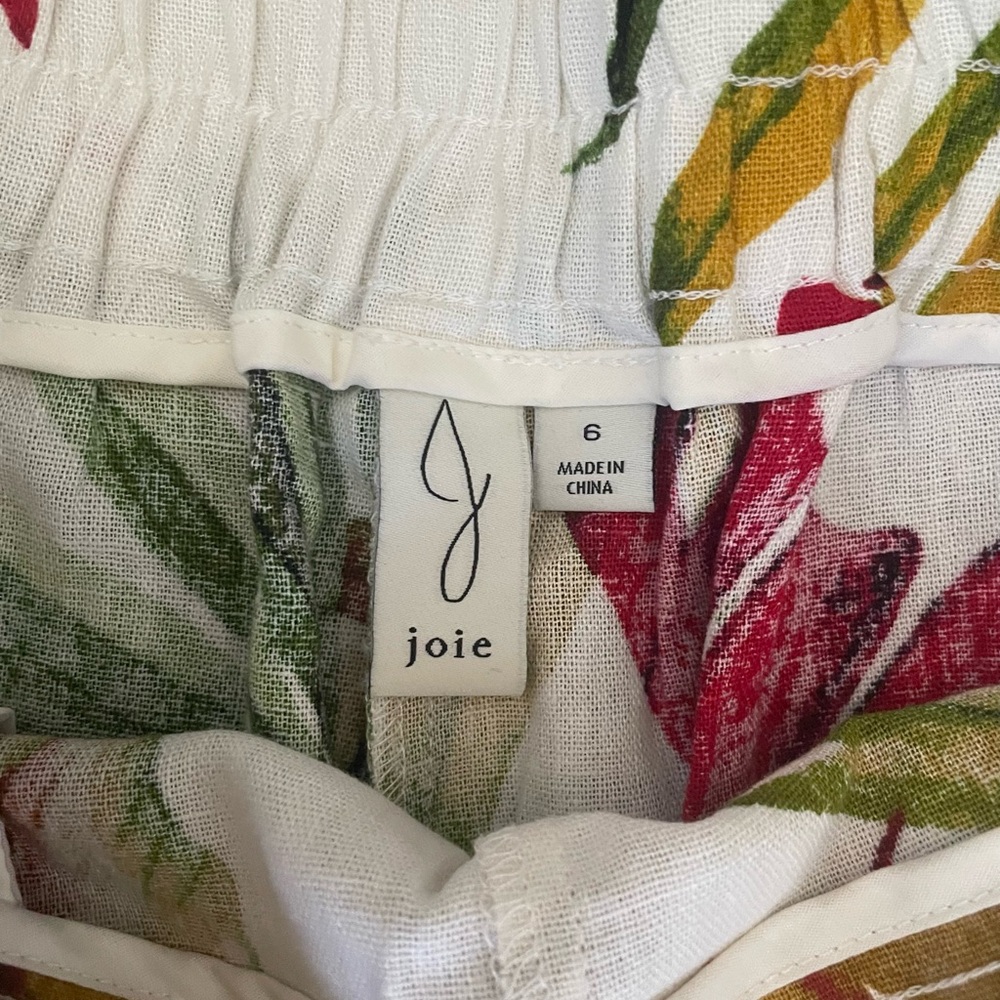JOIE linen blend tropical print pants - Picture 5 of 7